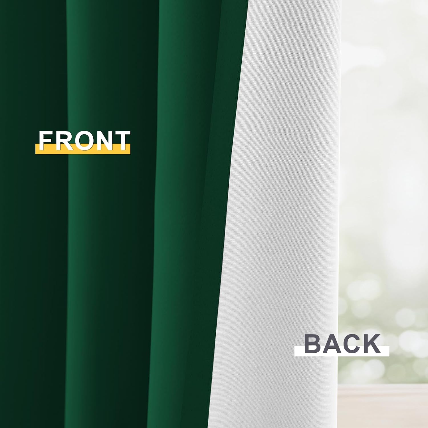 Yakamok 100% Blackout Curtain Panels 84 inches Cold and Light Blocking Drapes for Nursery, 2 Thick Layers Thermal Insulated Draperies (2 Pi…