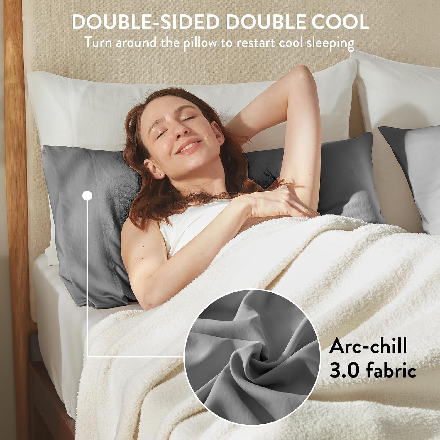 Surefit Washed Ultra-Chill Cooling Pillowcase Set of 2 for Hot Sleepers, Crisp and Silky Pillow Cover with Envelope Closure, Standard…