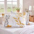Bedorm 100% Cotton Pillowcases Queen Size Set of 2 Yellow Floral Pillow Covers Flower Leaf Botanical Print Decorative Pillow Cases with Poc…