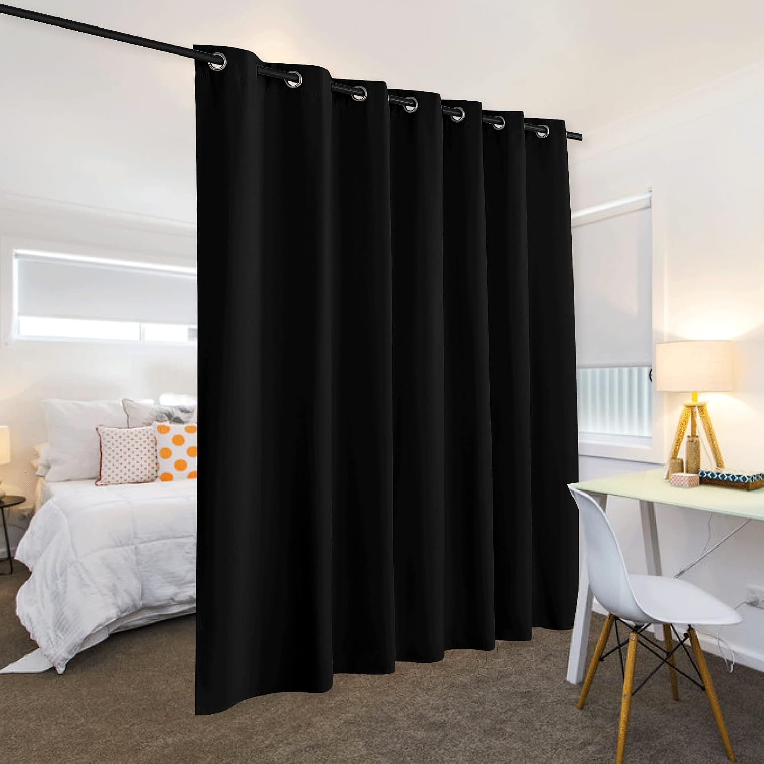 Rybhome RYB HOME Room Divider Blackout Curtains, Portable Wind Proof Noise Reducing Partition Vertical Blinds for Bedroom Living Room Kitch…