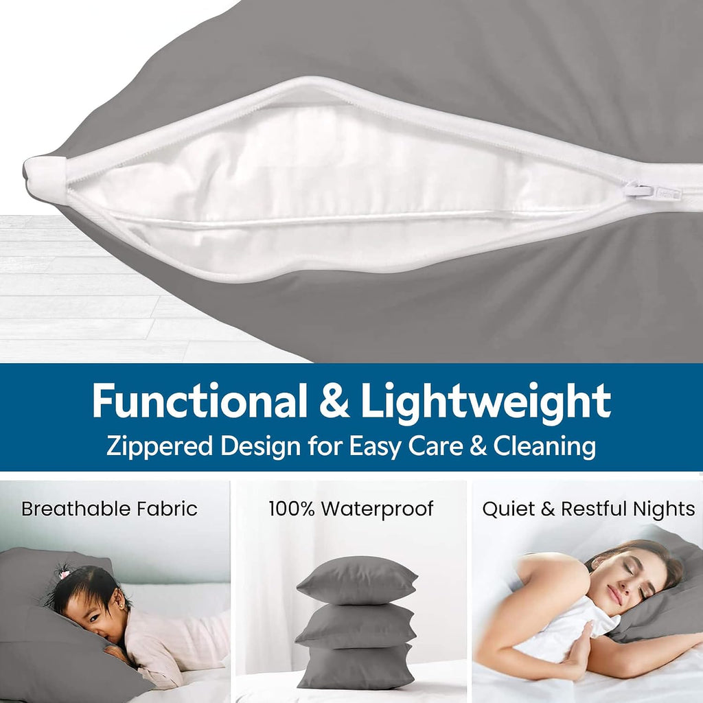 Guardmax Jersey Knitted Pillow Protector with Zipper Body Size - 100% Waterproof, Bed Bug Proof, Dust Mite Proof, & Hypoallergenic Pillow C…
