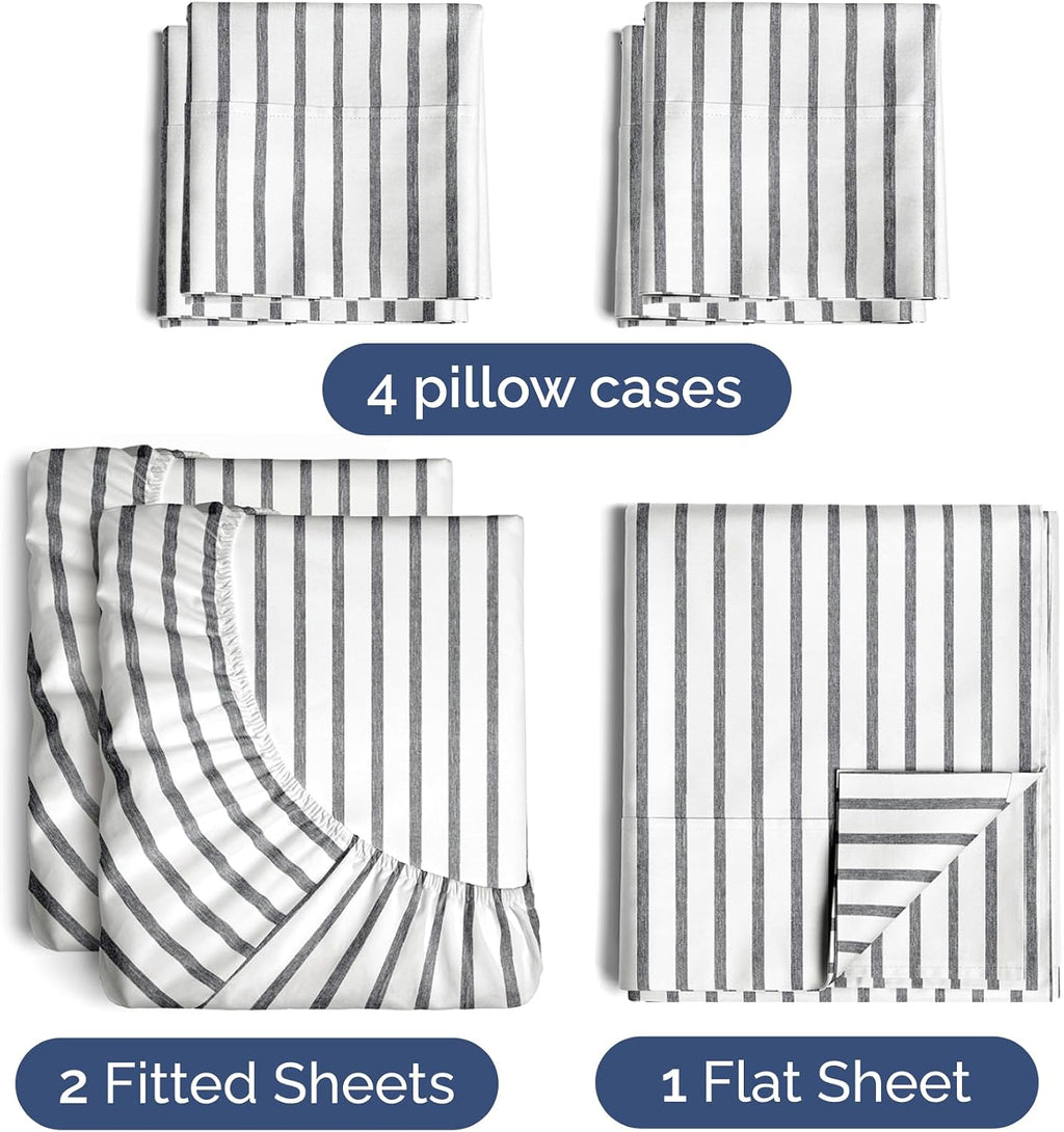 Split King 7 Piece Sheet Set - Comfy, Breathable & Cooling - Hotel Luxury Bedding for Women, Men, Kids, Teens and Children - 1 Flat & 2…