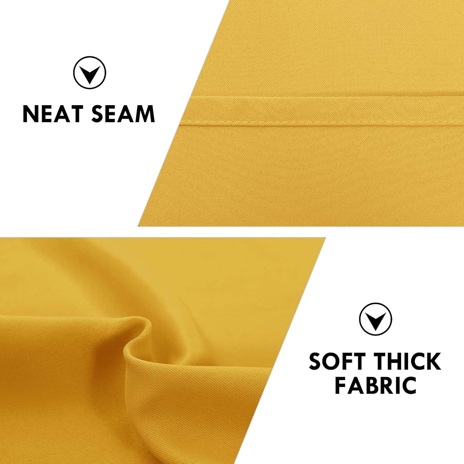 Dwcn Yellow Room Darkening Blackout Curtains - Thermal Insulated Privacy Energy Saving Window Curtain Drapes 52 x 54 inch Length, Set of 2…