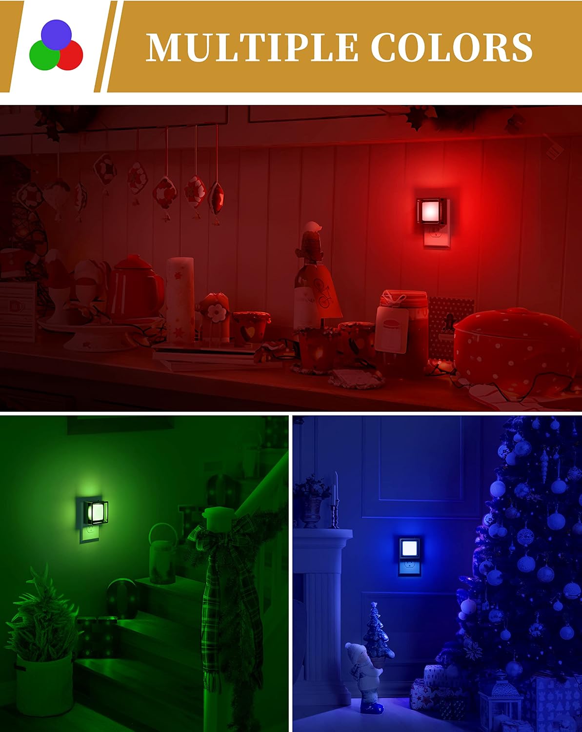 DORESshop Red Night Light [2 Pack], Night Lights Plug Into Wall, Night Light Dusk to Dawn Sensor, LED NightLight Adjustable Brightness…