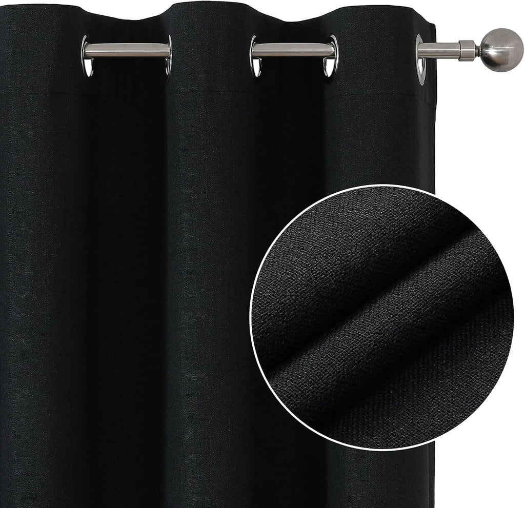 Joydeco Blackout Curtains 120 Inches Long 2 Panels Burg, Room Darkening Curtains for Bedroom, 100% Black Out Textured Thermal Drapes Privac…