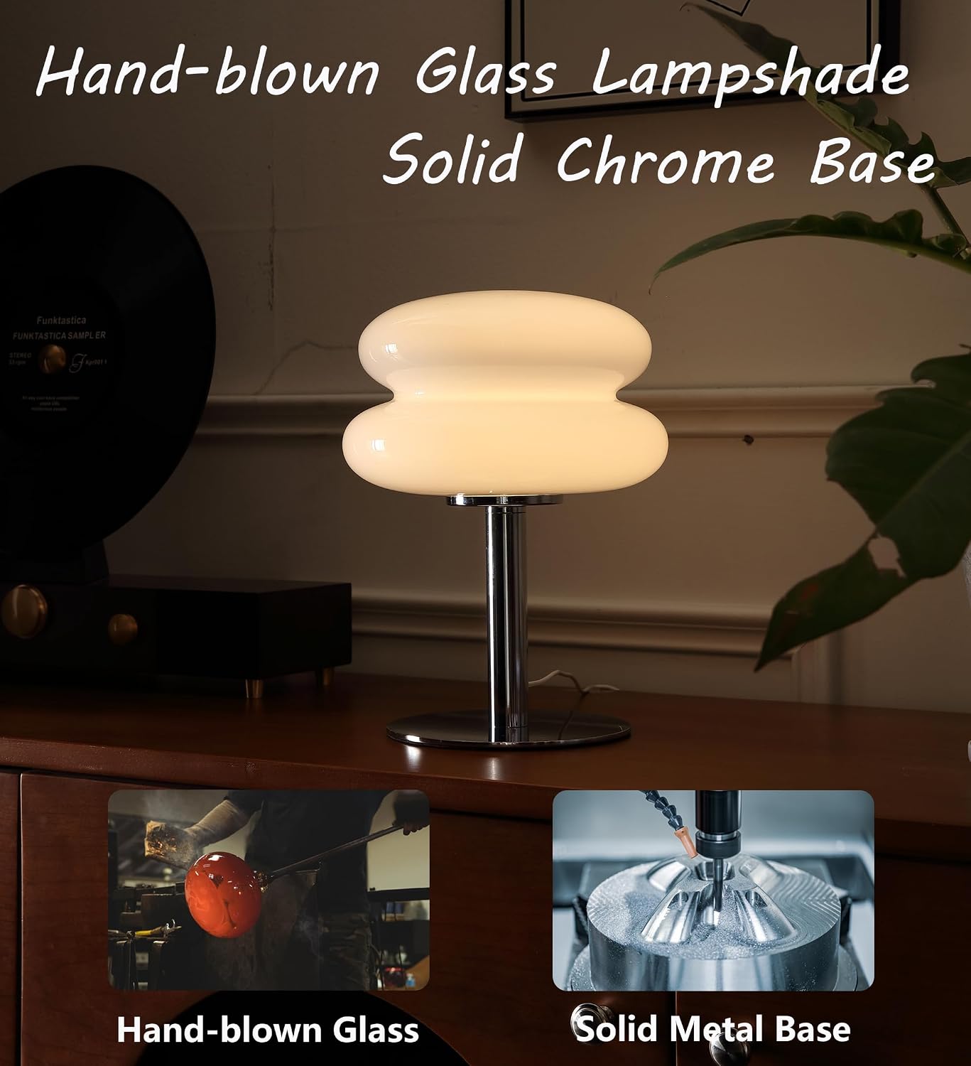 Glivpny Mushroom Lamp Table Lamp for Night Stands, Mid Century Modern Desk Lamps for Bedroom, Vintage Dimmable Bedside Small Cute Lamps…