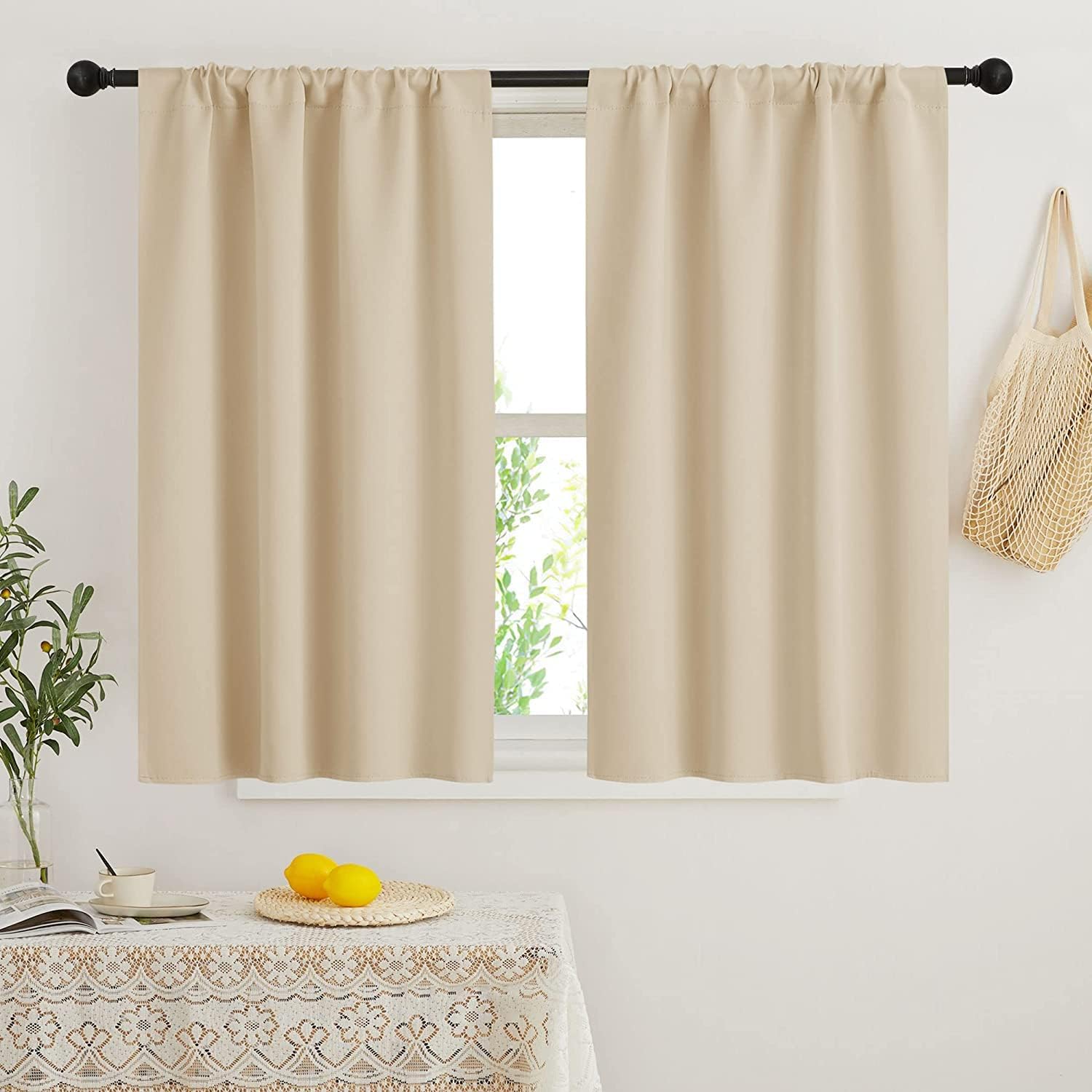 Rybhome RYB HOME Short Curtains for Bedroom, Room Darkening Insulated Summer Heat Light UV Blocking Energy Saving Drapes for Nursery, Width…