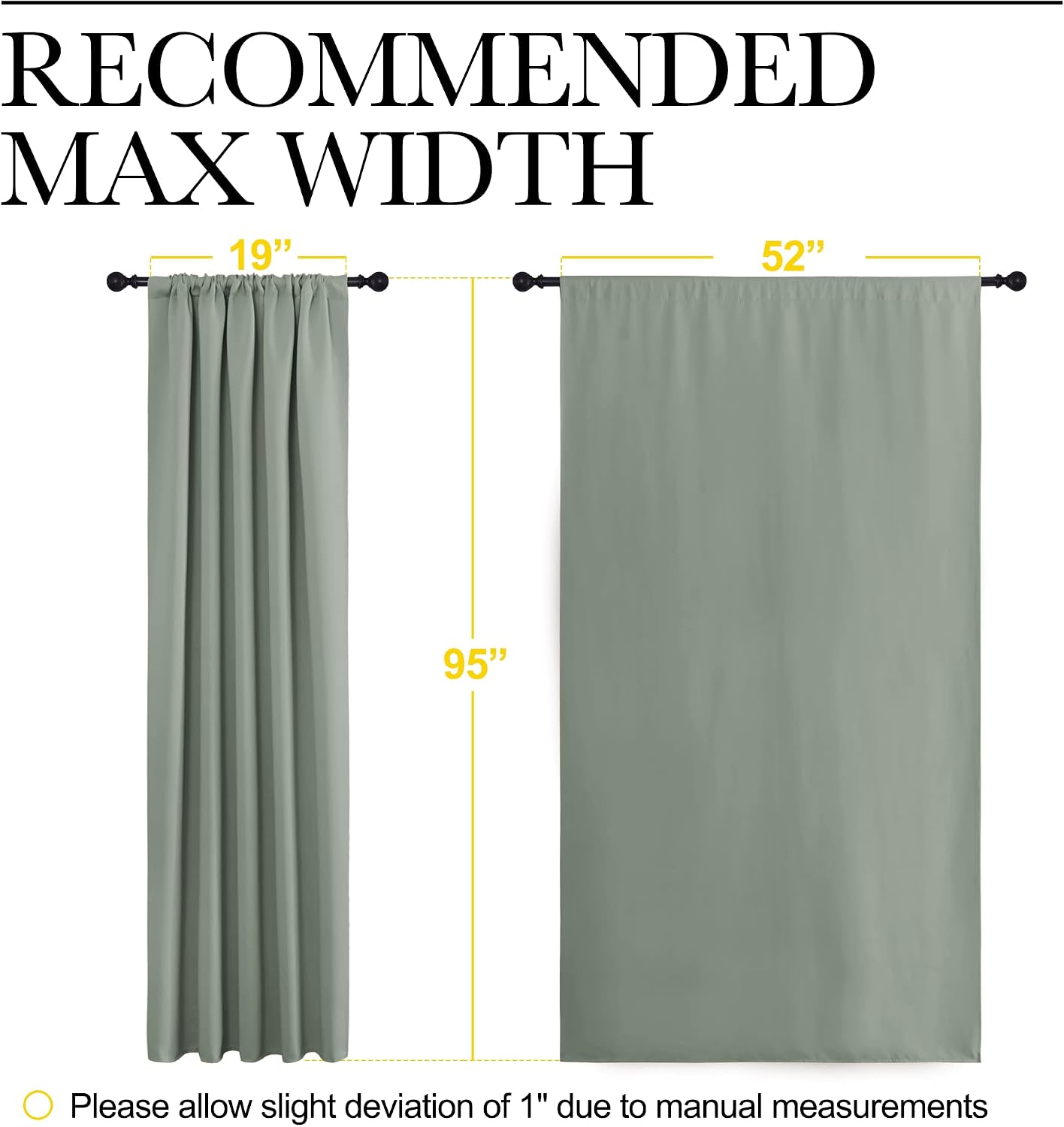 NICETOWN Window Curtains Blackout Drapes - Thermal Insulated Solid Rod Pocket Blackout Curtains/Draperies for Living Room (Sage Green…