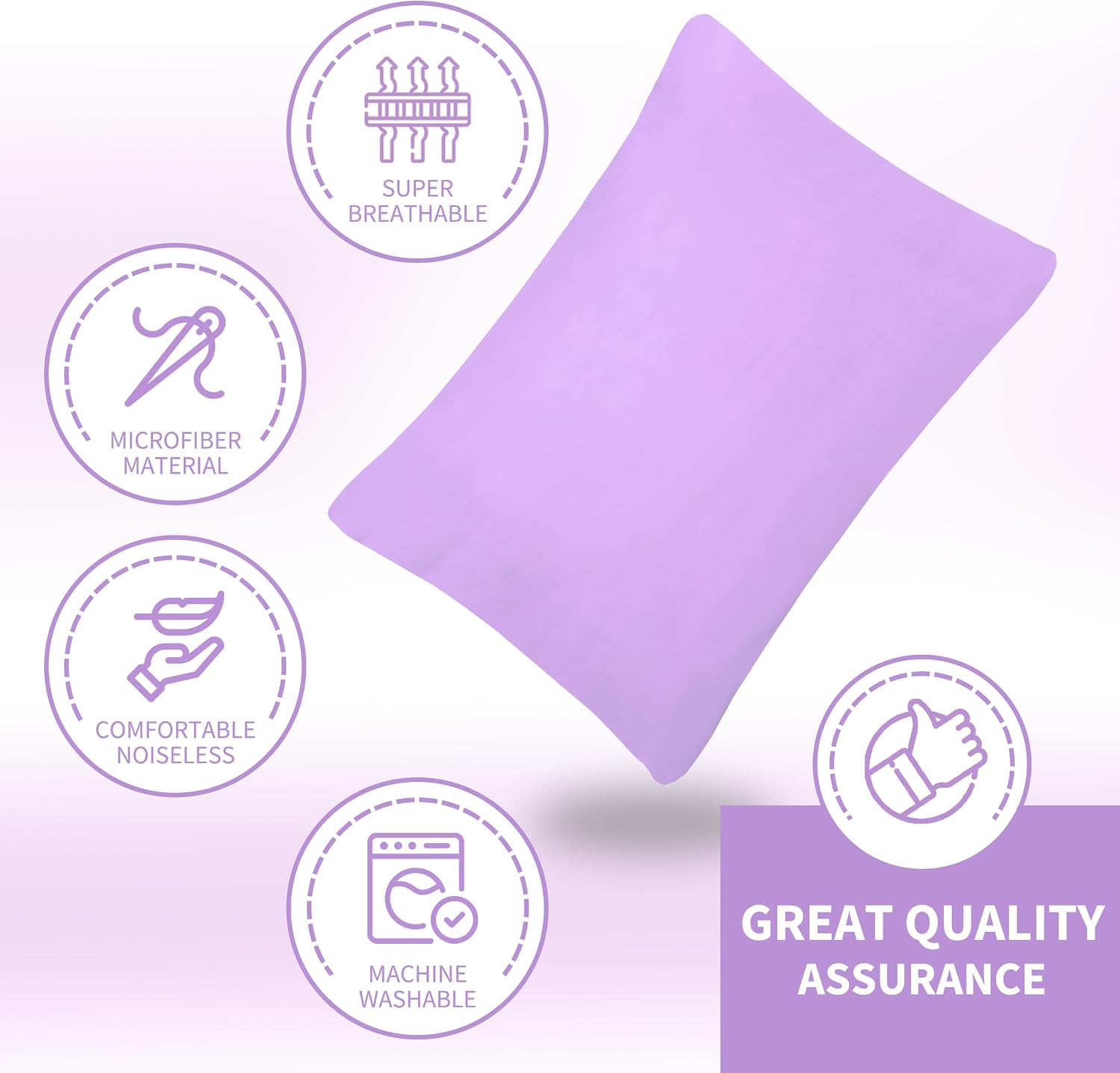 SafeandSound Safe and Sound Zipper Waterproof Pillow Protector, Standard Size Breathable Soft Pillow Cover Case, Zippered Hotel Quality Pil…