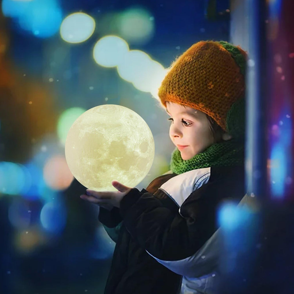 LOGROTATE Moon Lamp, 3D Printing 16 Colors LED Night Light, Moon Light with Stand and Time Setting & Remote & Touch Control, Lunar Lights…