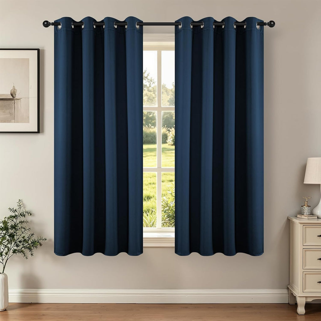 Joydeco Blackout Curtains 63 Inch Length 2 Panels Set, Thermal Insulated Long Curtains& Drapes 2 Burg, Room Darkening Grommet Drapes for Li…