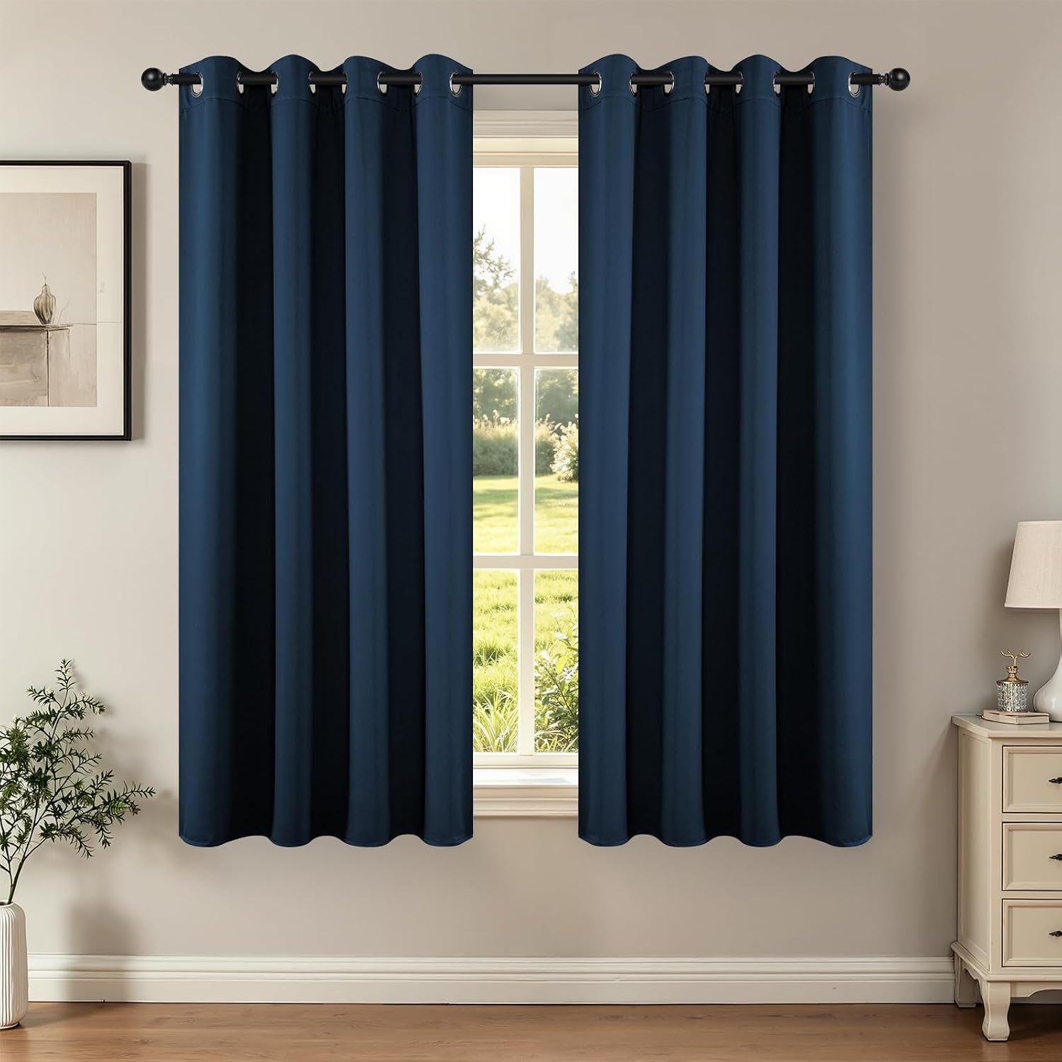 Joydeco Blackout Curtains 63 Inch Length 2 Panels Set, Thermal Insulated Long Curtains& Drapes 2 Burg, Room Darkening Grommet Drapes for Li…