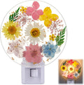 Glooglitter Pressed Flower Night Light Plug in - Handmade Dried Floral Wall Night Light, Soft Glow Decorative Nightlight for Hallway Bedroo…