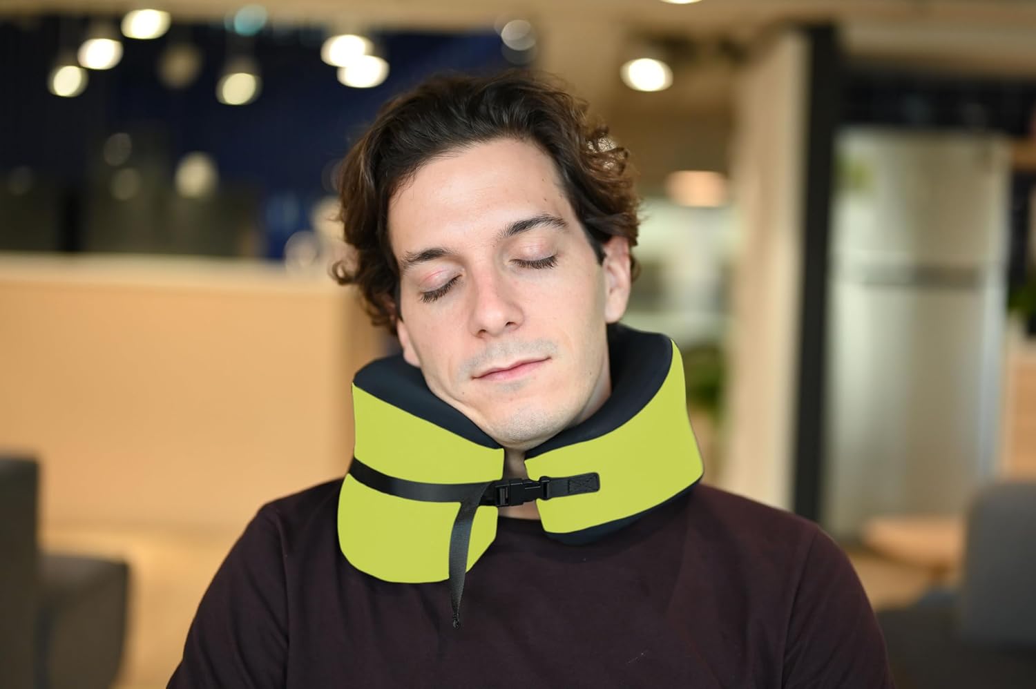 Cushionlab C CUSHION LAB Travel Pillow, Award-Winning Patented Ergonomic Design for Chin & Neck Support Memory Foam Neck Pillow, Compact Ai…
