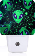 Green Aliens Night Light, Plug Into Wall Decor for Stairway, Hallway, Kitchen, Dusk to Dawn Sensor Nightlights for Boys/Girls/Women/Men Room…