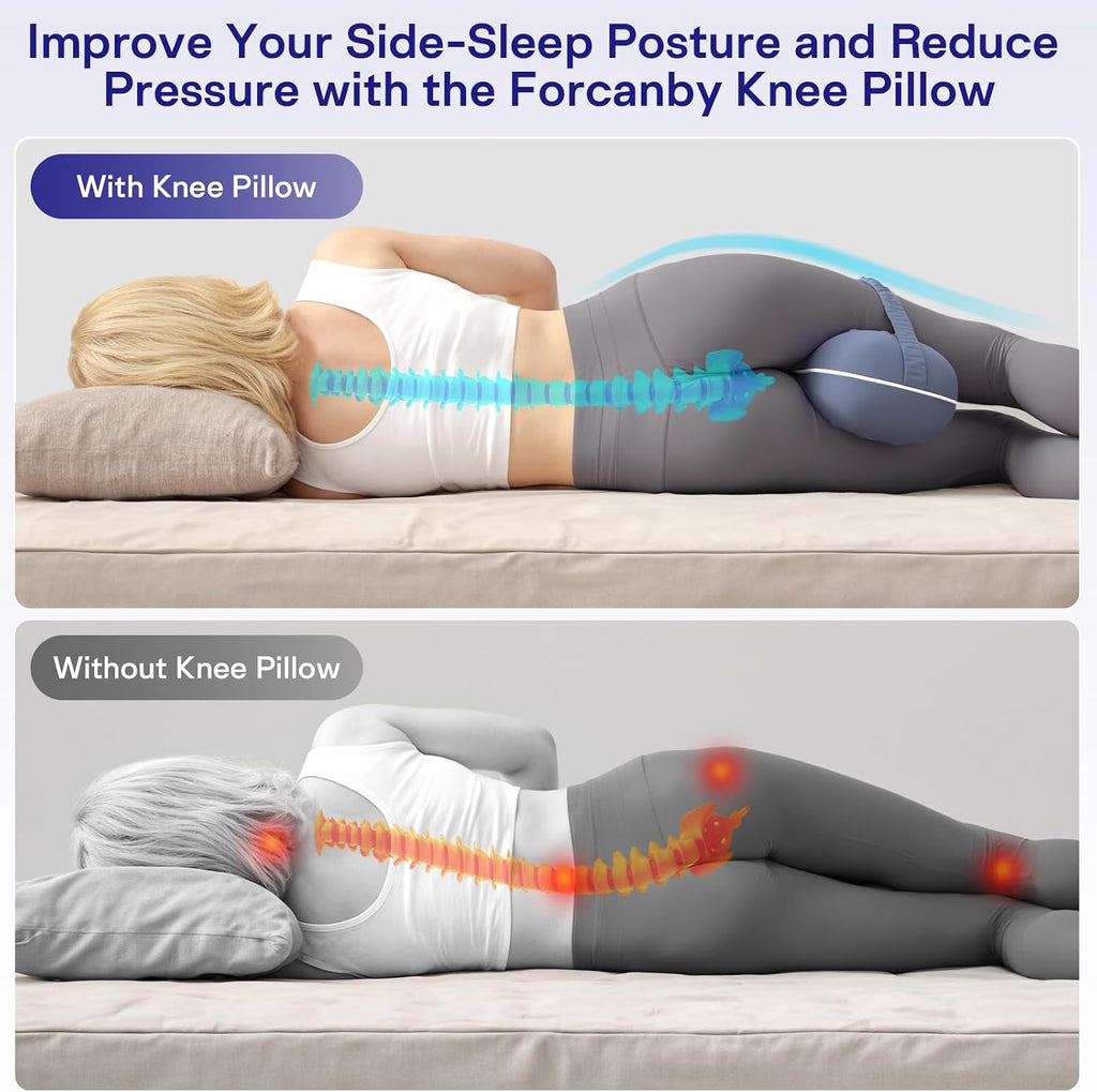Knee Pillow for Side Sleepers - Leg Pillow for Side Sleeping, Memory Foam Knee Pillows for Back Hip Pain, Spine Aligning, Sciatica…
