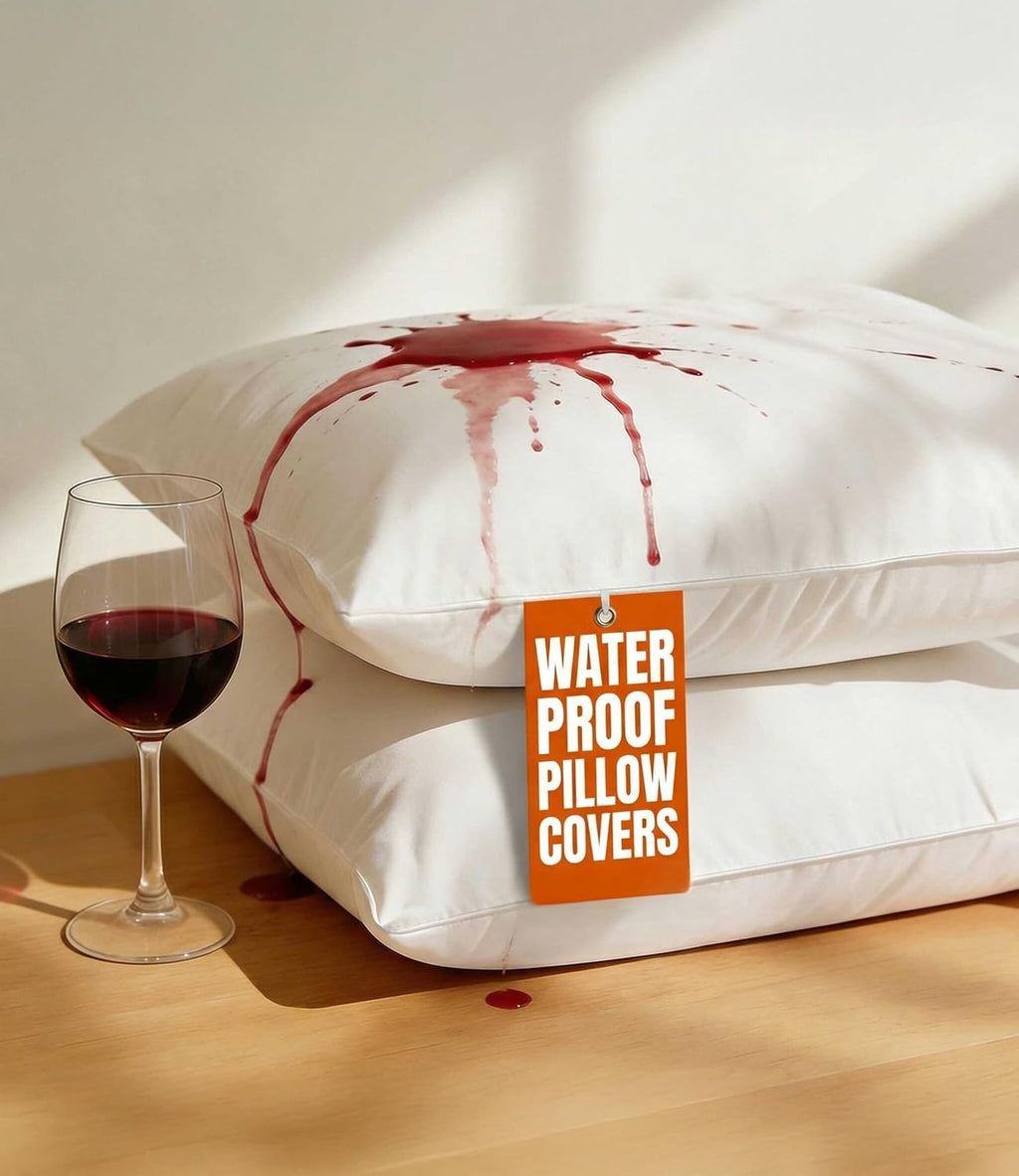 Set of 2 Pillow Protectors with Zipper - Queen Size - Bed Bug and Dust Mite Proof Pillow Covers - Noiseless, Moisture Wicking &…