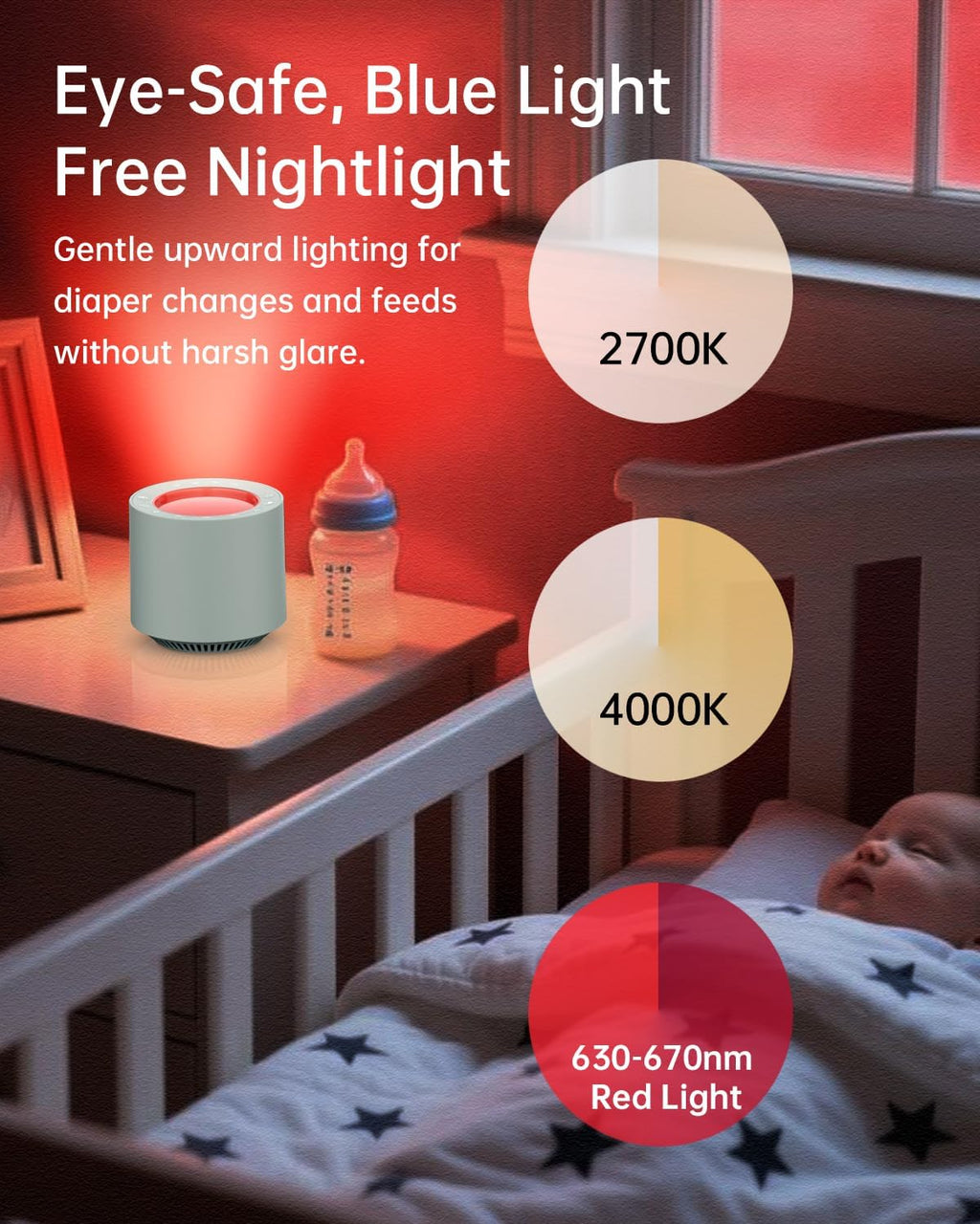 PureNurt Sleep Sound Machine: Red Light relaxation White Noise Sound Machine with 38 Soothing Sounds & Calming Womb Soother…