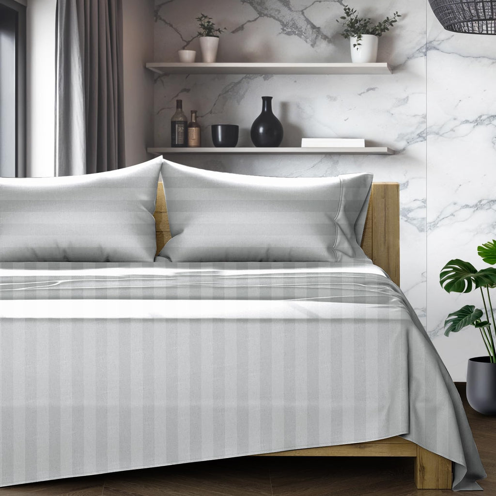 TEXAS LINEN CO. 100% Egyptian Cotton Sheets King Size Set - 1200 Series Star Sleepin' Damask Egyptian Cotton Luxury Sheets King Size (4…