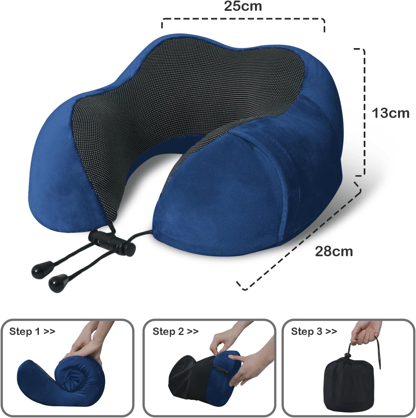 Elvodosia Travel Pillow, Memory Foam Neck Pillow for Traveling, U Shape Neck Pillow Airplane Portable Flight Pillow Travel Kit with…