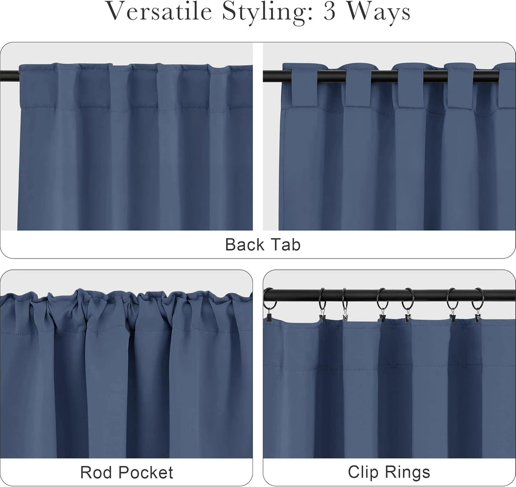 Ponydance PONY DANCE Short Curtains for Small Window - Light Filtering Tiers Thermal Drapes Room Darkening Energy Saving for Bathroom Kitch…