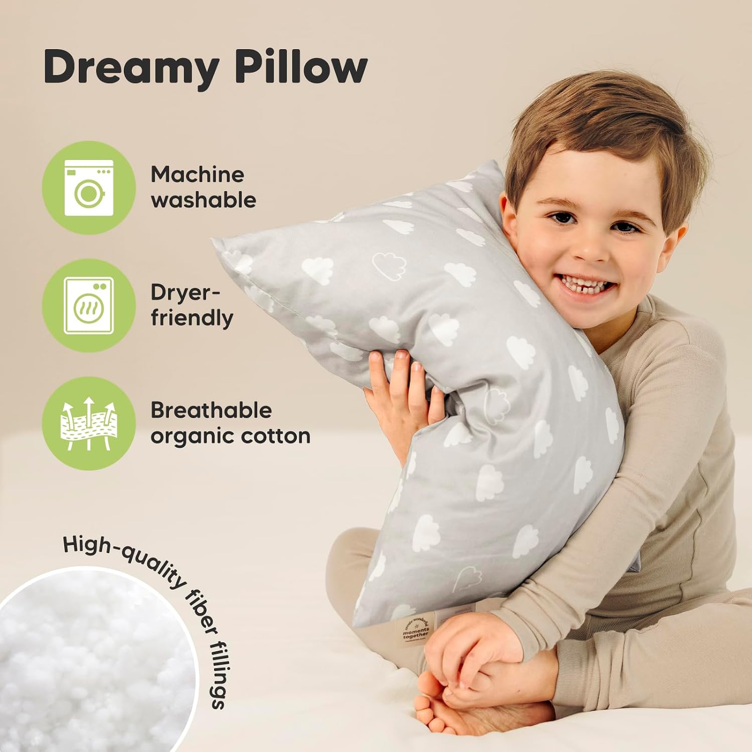 KeaBabies 2-Pack Toddler Pillows 2 Year Old to 5-13x18 Soft Organic Cotton Kids Pillow for Sleeping, Travel, School, Daycare, Nap…