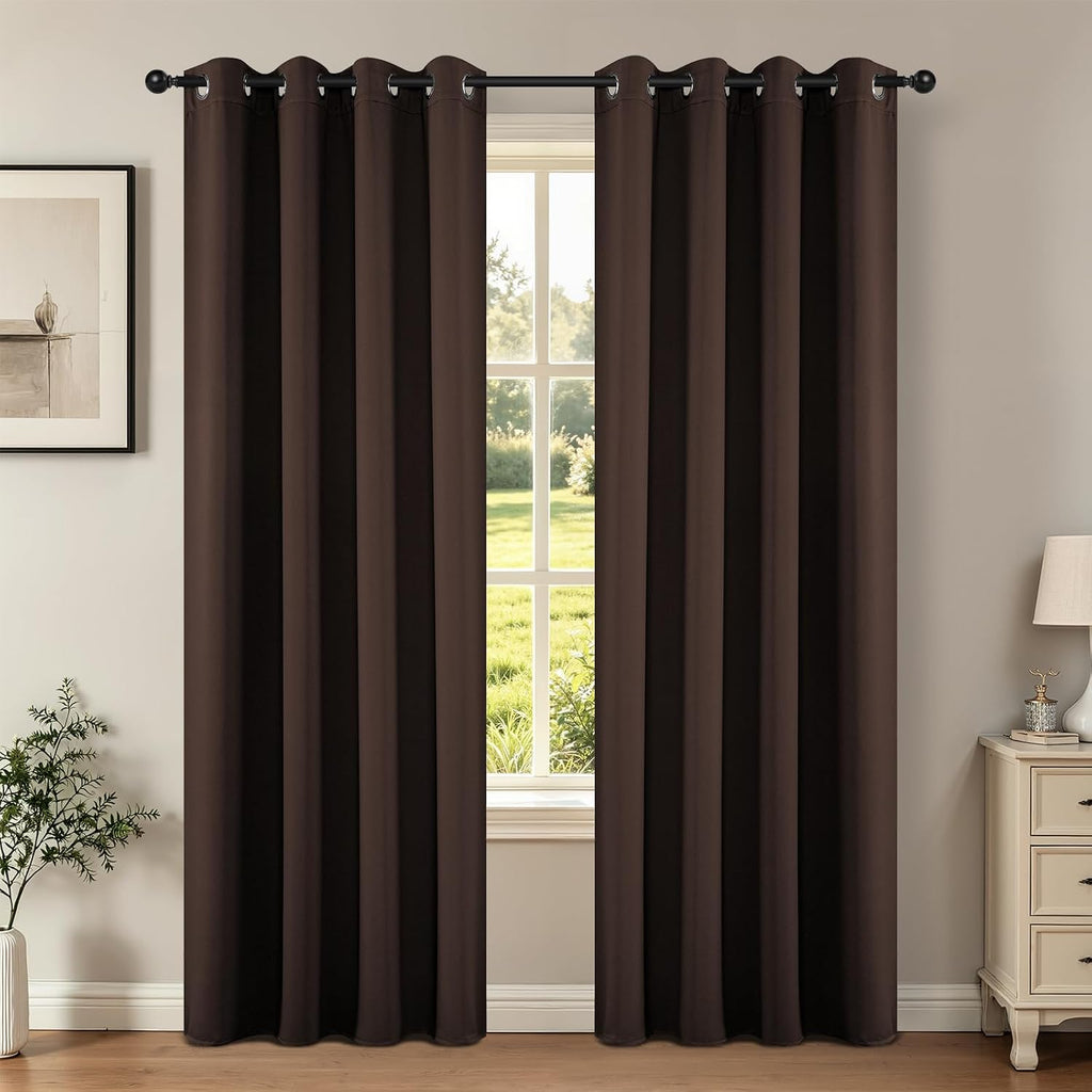 Joydeco Blackout Curtains 84 Inch Length 2 Panels Set, Thermal Insulated Long Curtains& Drapes 2 Burg, Room Darkening Grommet Drapes for Li…