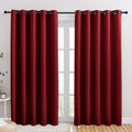 NICETOWN Christmas Burgundy Bedroom Curtains Blackout Draperies, Home Decorations Thermal Insulated Solid Grommet Blackout Drapes for…