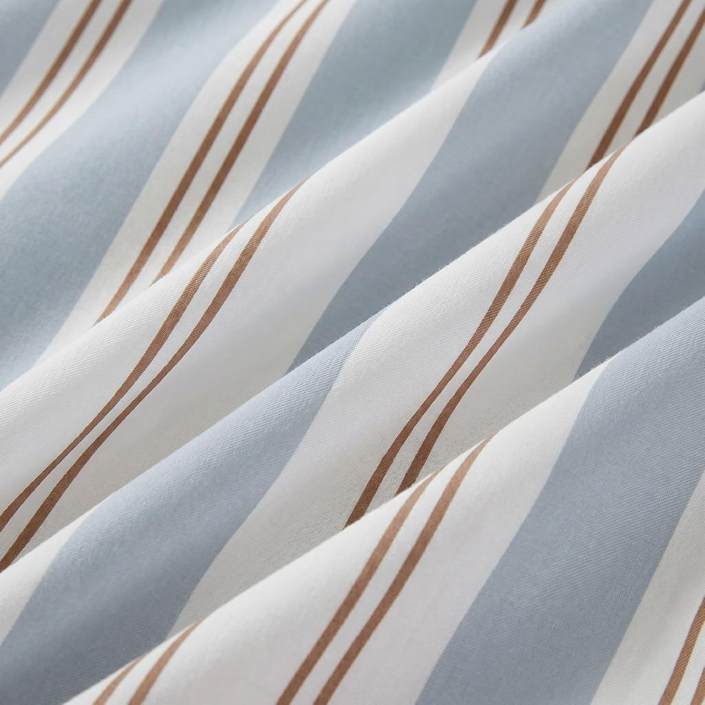 Merryword King Size Pillowcases, 100% Cotton Pillow Cases, Light Blue Striped Pillowcases, Soft Breathable Ribbon Stripe Pillow Covers, Set…