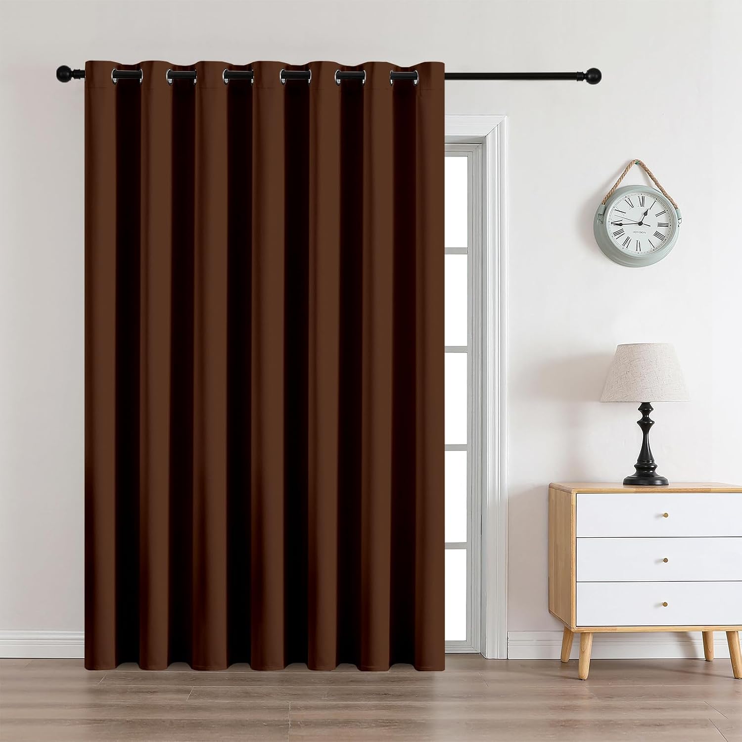 CUCRAF Custom Brown Blackout Curtains 1 Panel Set, Thermal Insulated Grommet Room Darkening Curtain for Living Room Bedroom, Light…