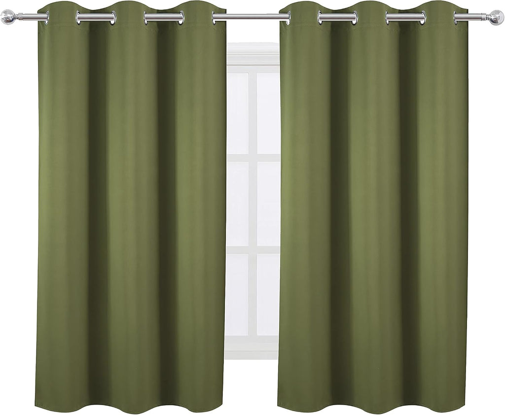 Lemomo Oilve Green Blackout Curtains 38 x 54 Inch Length/Set of 2 Curtain Panels/Thermal Insulated Room Darkening Blackout Curtains 54 Inch…