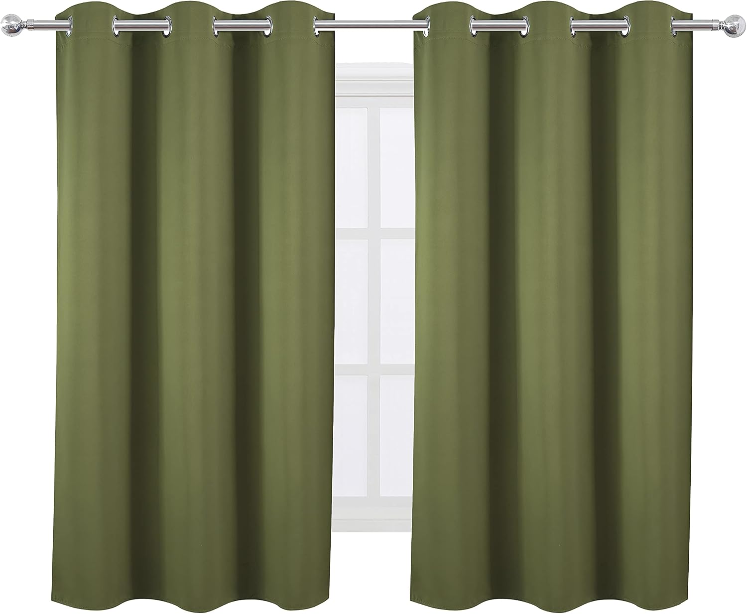 Lemomo Oilve Green Blackout Curtains 38 x 54 Inch Length/Set of 2 Curtain Panels/Thermal Insulated Room Darkening Blackout Curtains 54 Inch…