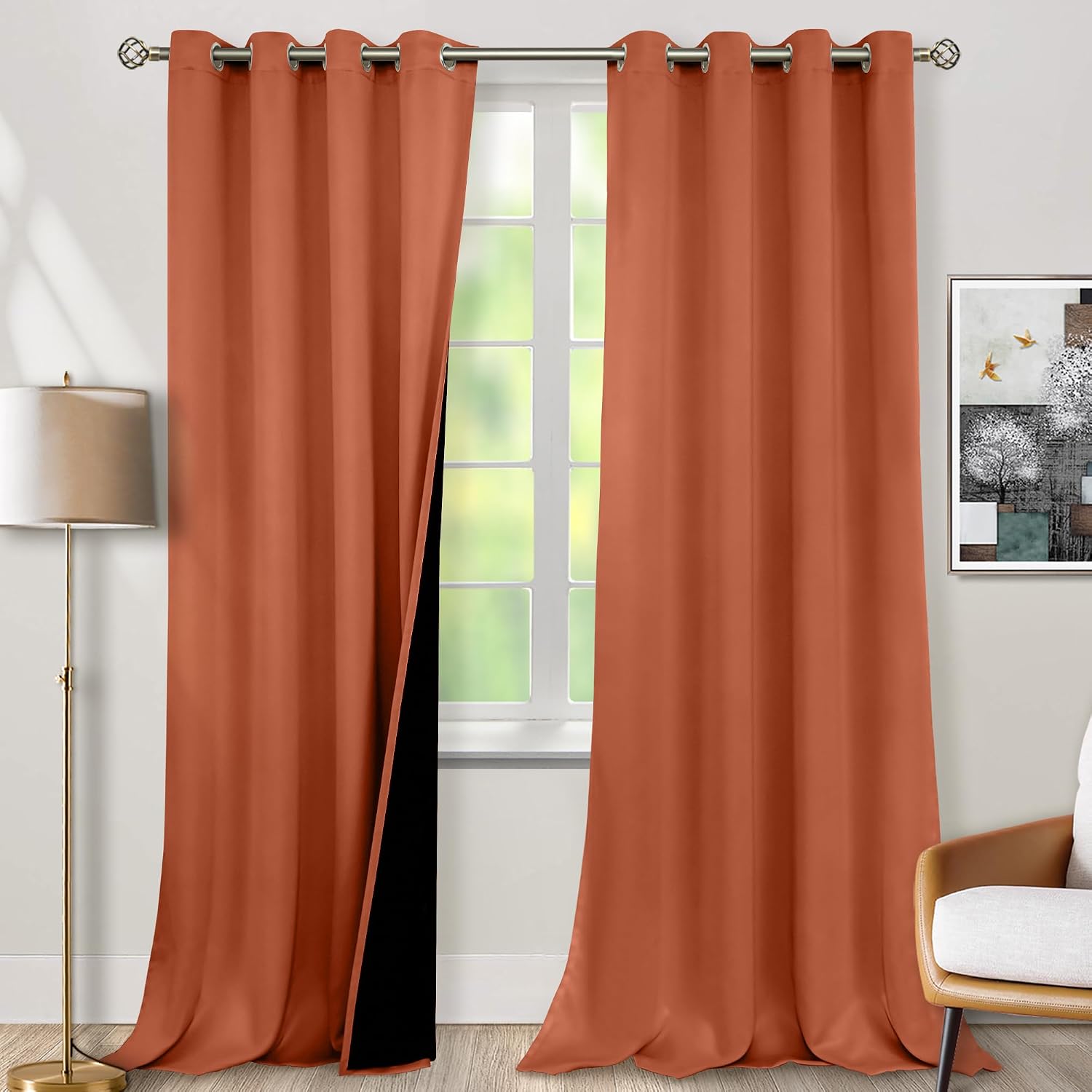 BGment Thermal Insulated 100% Blackout Curtains 90 Inch Length 2 Panels, Total Light Blocking Curtains for Bedroom, Grommet Window Drapes w…