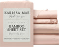 KARISSA MAE Pure Viscose from Bamboo California King Size Sheet Set | 100% FSC Certified | Luxuriously Soft | Cooling | 18" Deep Pocket…