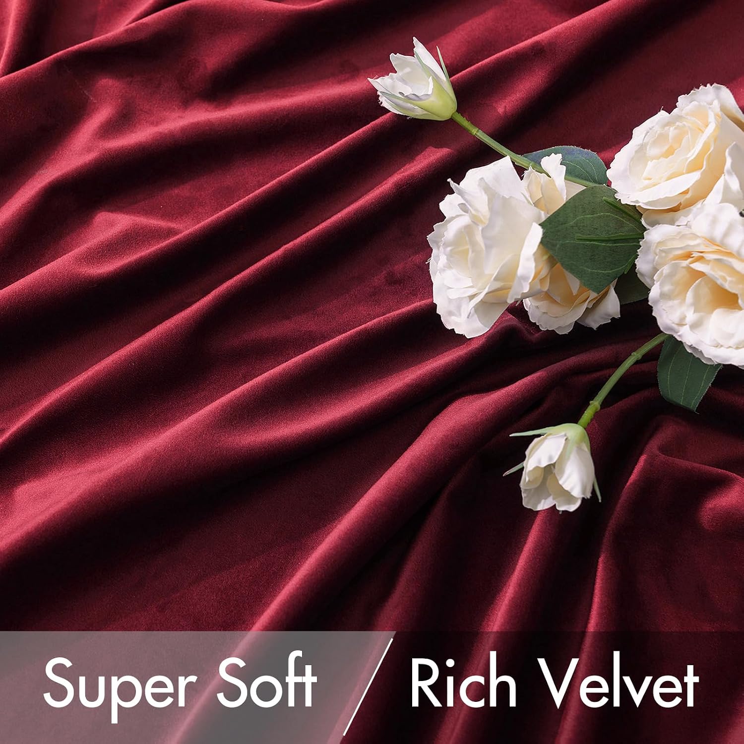 Miulee Velvet Curtains 96 inches 2 Panels - Luxury Blackout Curtains for Bedroom Living Room Thermal Insulated Super Soft Christmas Window…