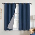 YoungsTex 54 Inch Length Linen Blackout Curtains for Bedroom, Navy Blue Thermal Insulated Drapes with Grommet Privacy Protection for Living…