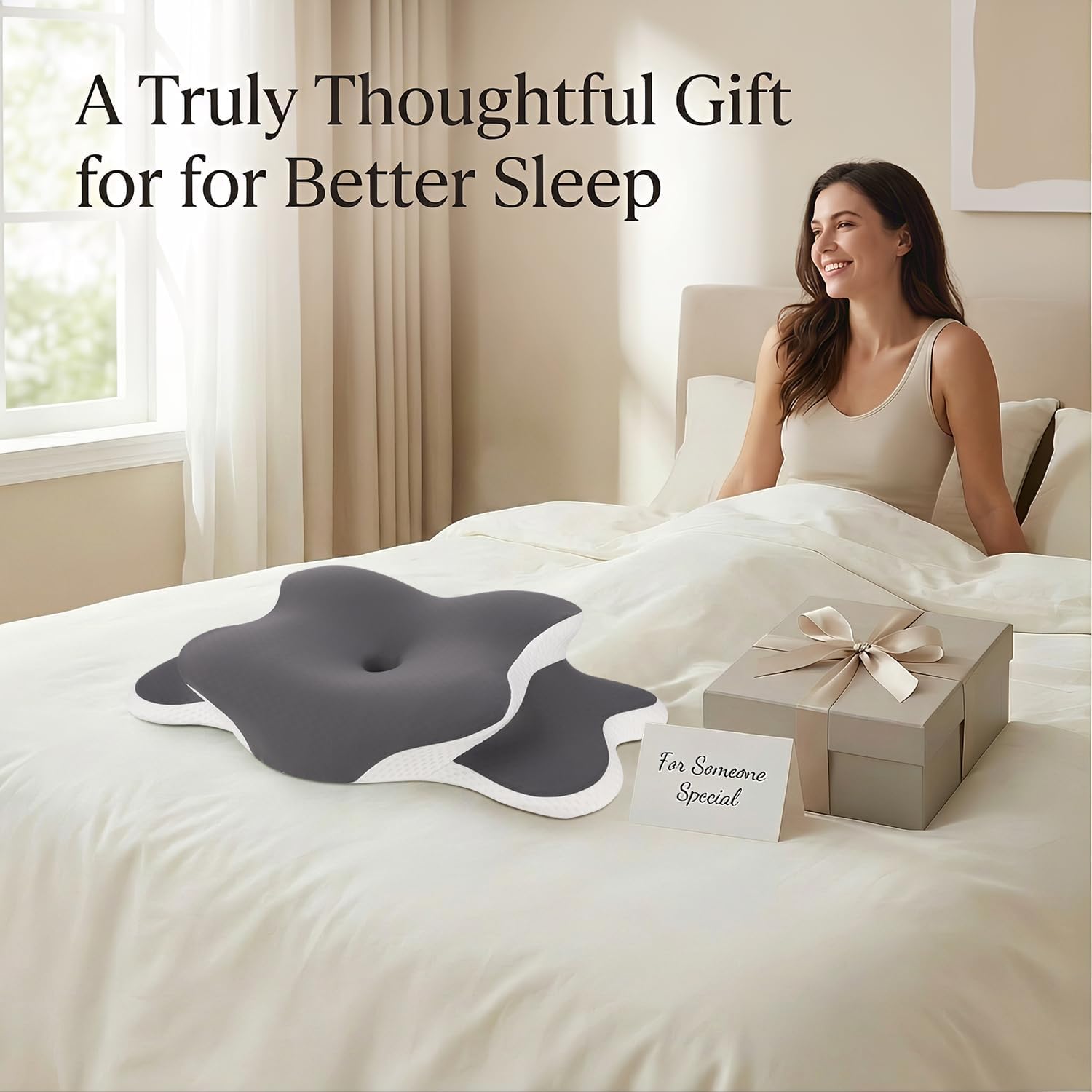 Esup Ergonomic Cervical Neck Pillow for, Adjustable Height Contour Memory Foam Orthopedic Bed Pillow for Sleeping, Ideal for Side, Back, a…