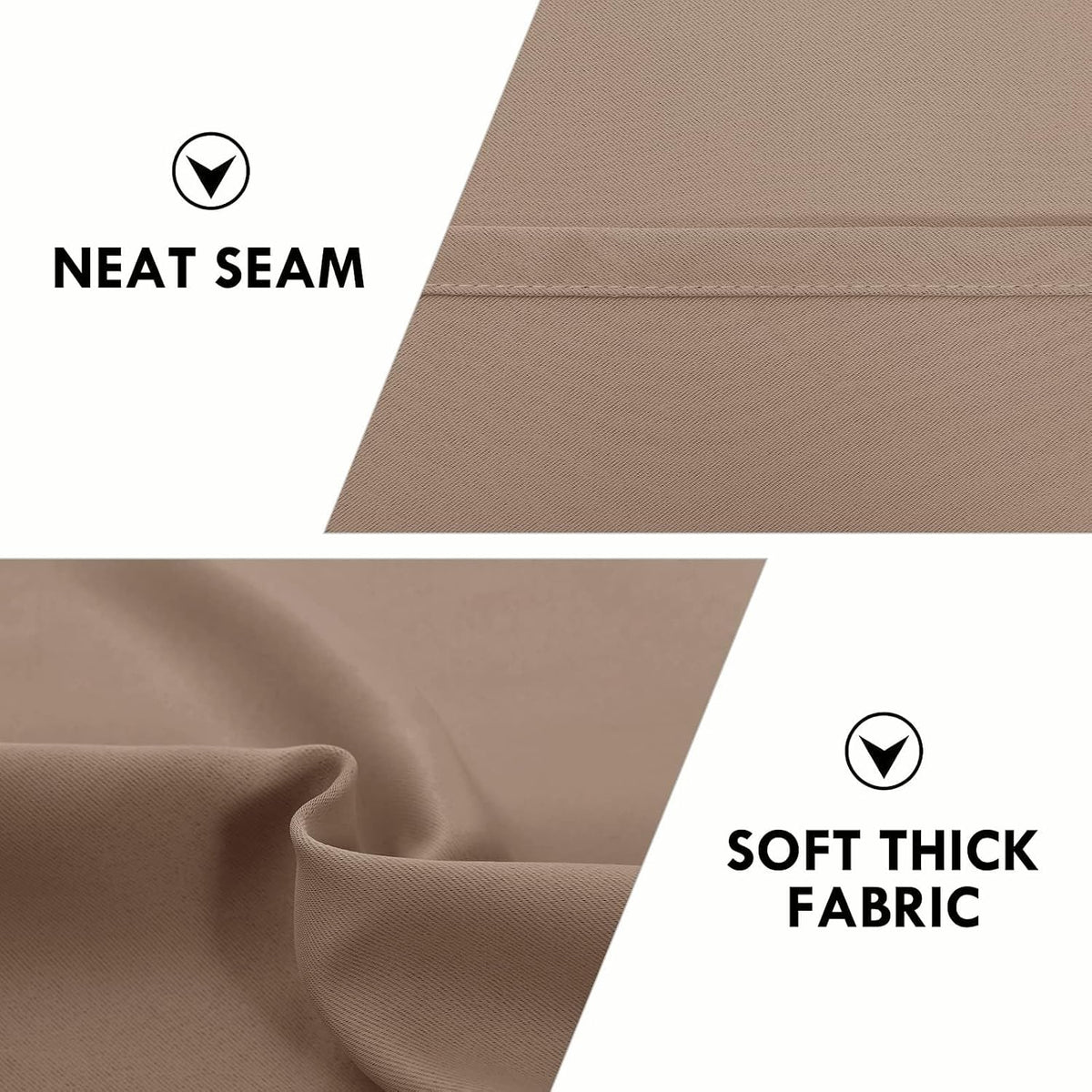 DWCN Blackout Curtains for Living Room Thermal Insulated, Energy Saving & Noise Reducing Bedroom Curtains, Khaki, W 52x L 36 Inch, Set of…