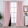 BGment Pink Full Blackout Curtains with Thermal Insulation Liner Curtains 108 Inches Long, Rod Pocket and Back Tab Double Layer Room…