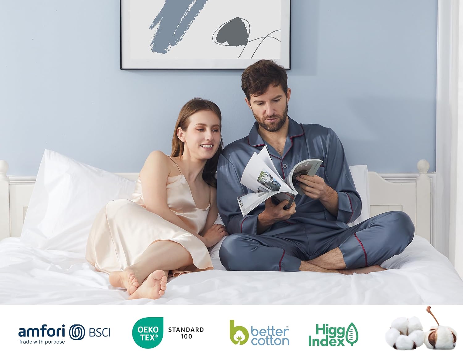 Homtec Pillow Cases, King Size Cotton Percale Weave Pillowcases, Pre-Shrunk Breathable and Hypoallergenic Pillowcases, Set of 2 (2 Piece Ki…