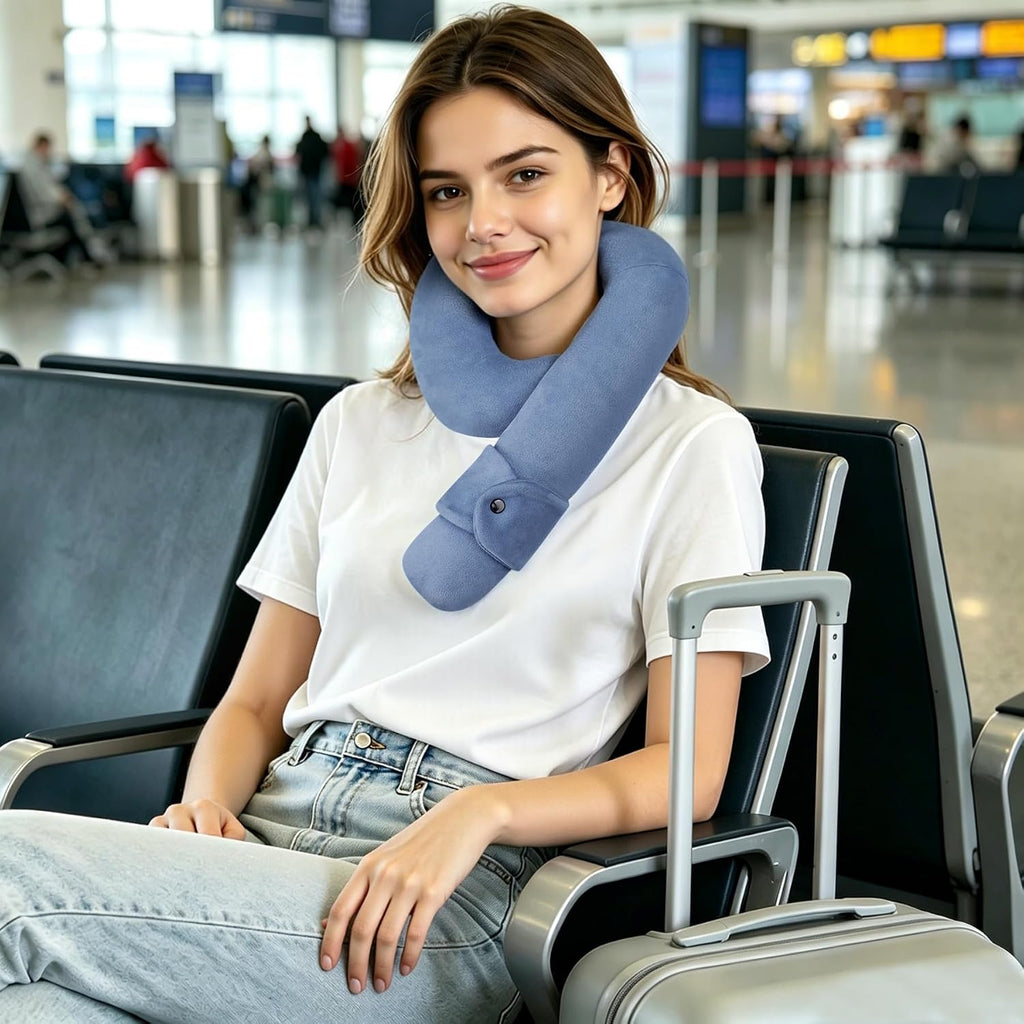 Wenrener Kids Travel Neck Pillow, Toddler Travel Pillow for Car & Airplane and Head & Chin Support, Comfortably Travel Neck Pillow for Road…