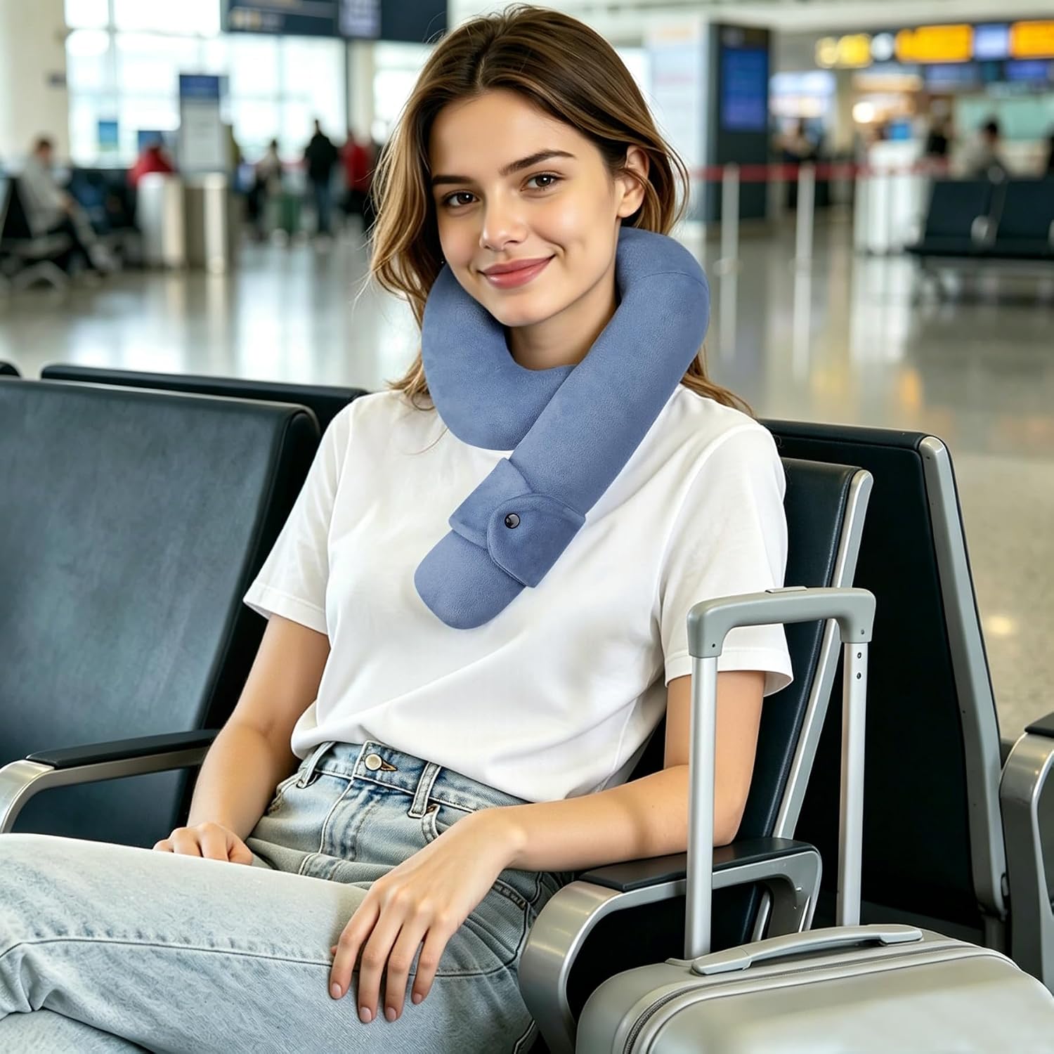Wenrener Kids Travel Neck Pillow, Toddler Travel Pillow for Car & Airplane and Head & Chin Support, Comfortably Travel Neck Pillow for Road…