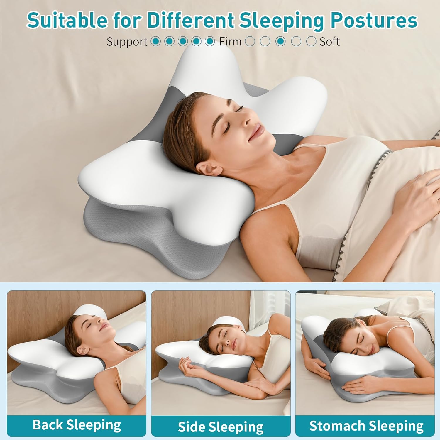 Besyodo Besyodo Cervical Pillow for Neck - Ergonomic Neck Pillow for Sleeping, Contour Memory Foam Pillows Side Sleeper Pillow for N…