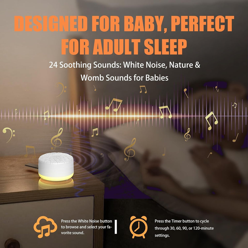 Exporify Sound Machine with 24 Relaxing Nature Sounds, Sleep Portable Travel White Noise Machine for Home, Office, Nursery, Timed and Adjustabl…