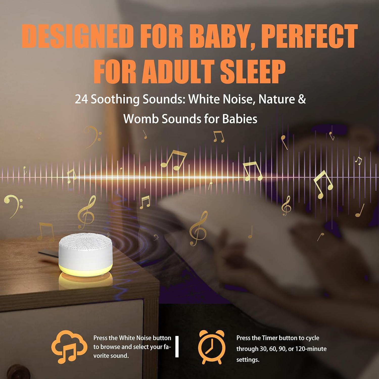 Exporify Sound Machine with 24 Relaxing Nature Sounds, Sleep Portable Travel White Noise Machine for Home, Office, Nursery, Timed and Adjustabl…