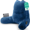 Sasttie Reading Pillow, Pillows for Reading or Relaxing – Ergonomic Support for Head, Neck, Back, and Lumbar, 23-Inch, Navy Blue Blue