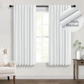 Dancurton White Black Out Curtains 54 Inch Long 2 Panel Elegant Short Summer Curtains for Living Room Thermal Insulated Cotton Linen Blacko…