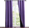 Nicetown Lilac Purple Full Shade Curtain Panels, Pair of Thermal Insulated & Energy Efficiency Blackout Curtains for Living Room Windows, L…