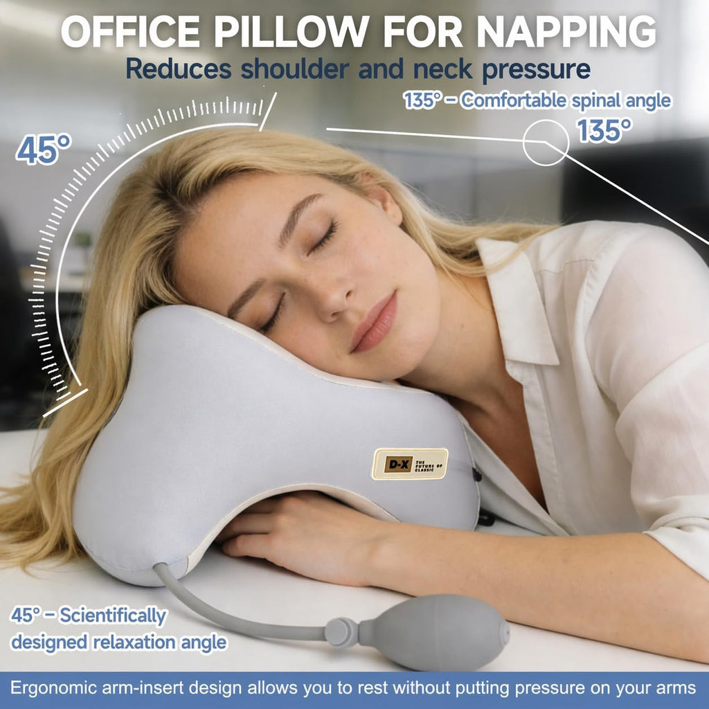Orelaventino Desk Pillow for Napping, Neck Pillow for Office Chair Headrest, Neck Support Pillows for Desk Sleeping, Inflatable Neck…