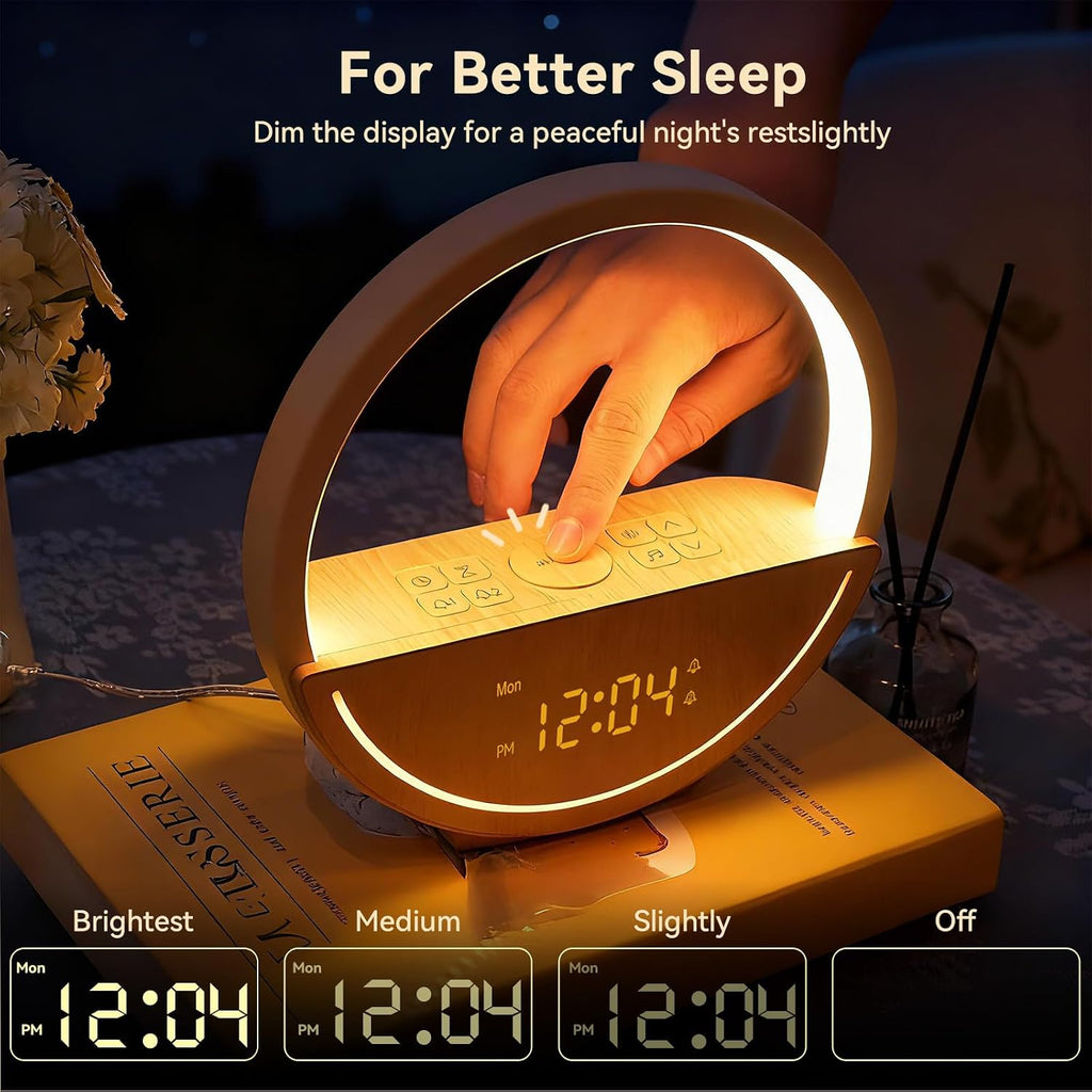 Vivilumens Wake Up Light Sunrise Alarm Clock - White Noise Sound Machine with 20 Soothing Sounds Sleep Better, Weekdays/Weekends Dual…